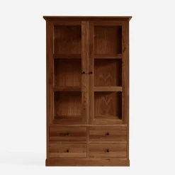 Witryna z szufladami z litego drewna STELLA dąb koniakowy