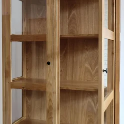 Witryna z szufladami z litego drewna STELLA dąb naturalny