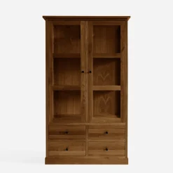 Witryna z szufladami z litego drewna STELLA dąb rustykalny