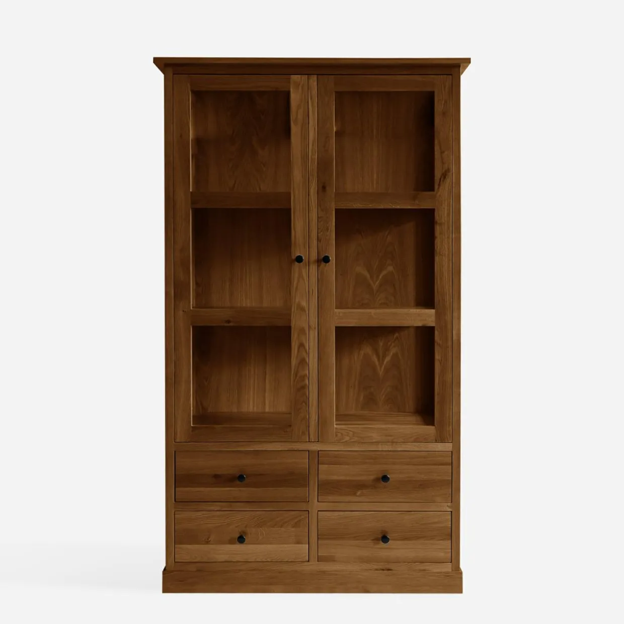 Witryna z szufladami z litego drewna STELLA dąb rustykalny