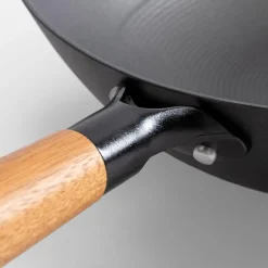 Wok żeliwny czarny FERRO 30 cm