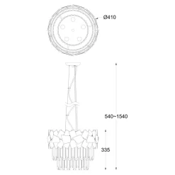 Żyrandol chrom QUASAR 41 cm