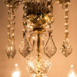 Żyrandol świecznikowy retro złoty CHATEAU 70 cm