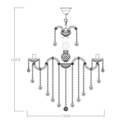 Żyrandol świecznikowy retro złoty CHATEAU 70 cm