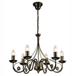 Żyrandol świecznikowy retro czarno-złoty DONATO