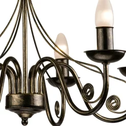 Żyrandol świecznikowy retro czarno-złoty DONATO