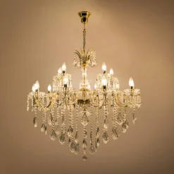 Żyrandol świecznikowy retro złoty CHATEAU 100 cm