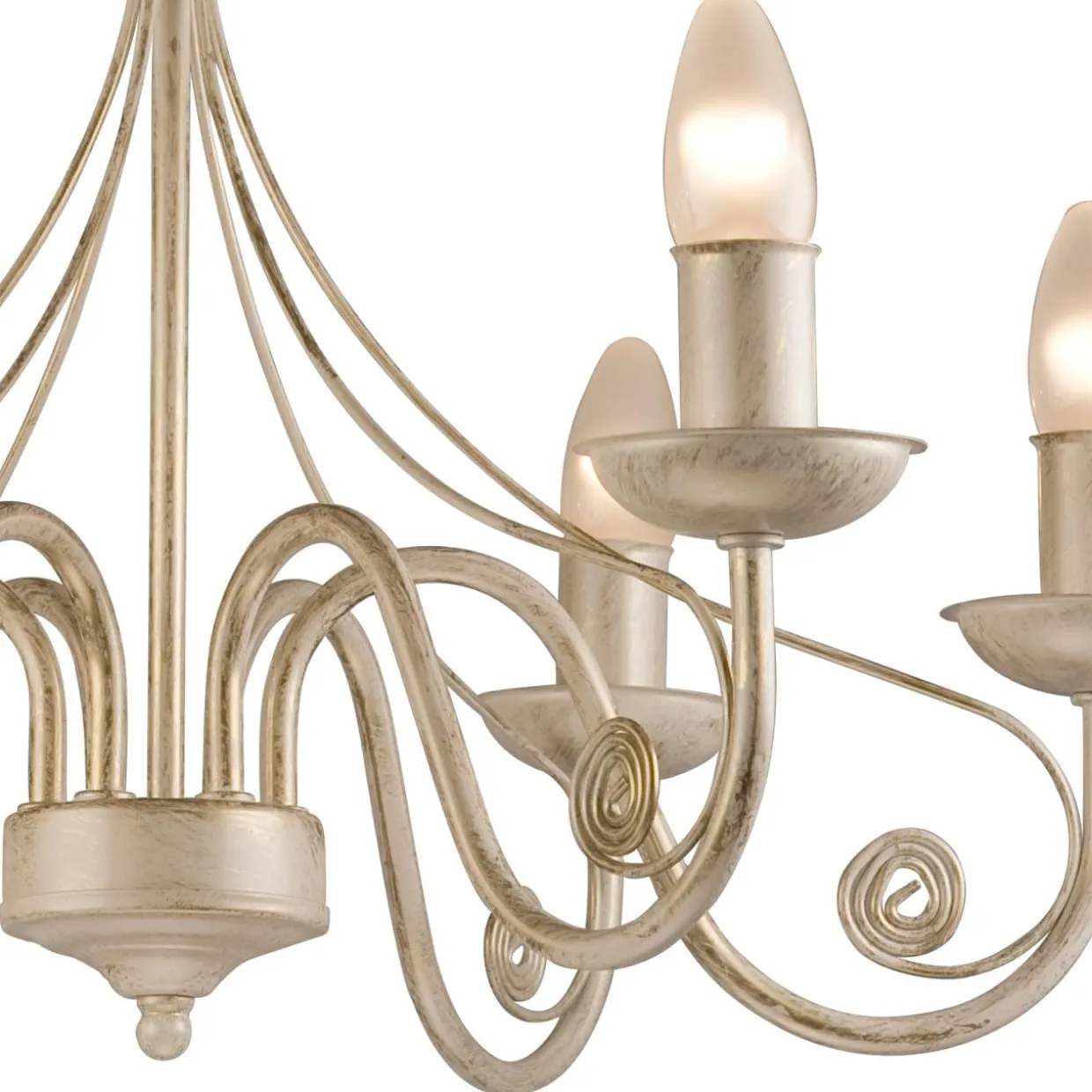 Żyrandol świecznikowy retro biało-złoty DONATO