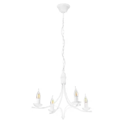 Żyrandol wiszący retro biały LUCY