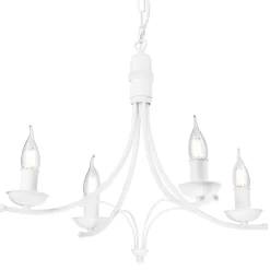 Żyrandol wiszący retro biały LUCY