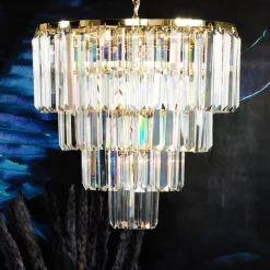 Żyrandol złoty AMEDEO 39 cm