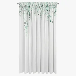 Zasłona do salonu biało-zielona BETSY 350x250 cm