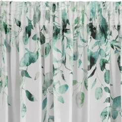 Zasłona do salonu biało-zielona BETSY 350x250 cm
