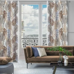 Zasłona do salonu brązowa-złota KATE 140x250 cm