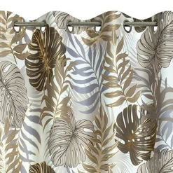 Zasłona do salonu w liście brązowo-złota KORFU 140x250 cm
