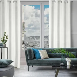 Zasłona do salonu welwetowa biała ELIZA 140x250 cm