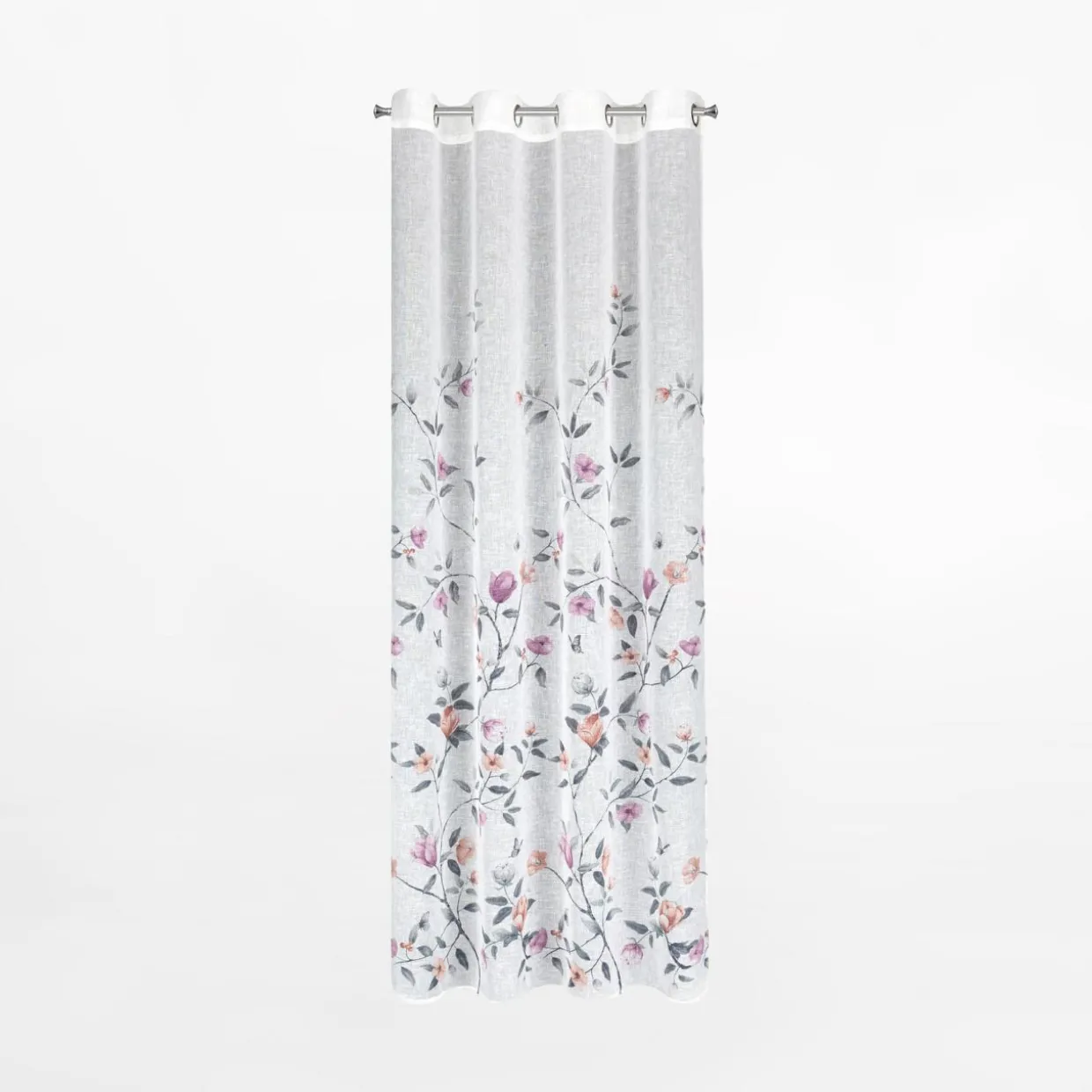 Zasłona na przelotkach biało-różowa ANTEA 140x250 cm