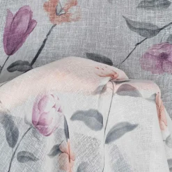 Zasłona na przelotkach biało-różowa ANTEA 140x250 cm