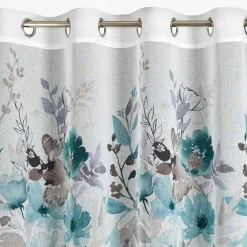 Zasłona na przelotkach biało-turkusowa GRETA 140x250 cm