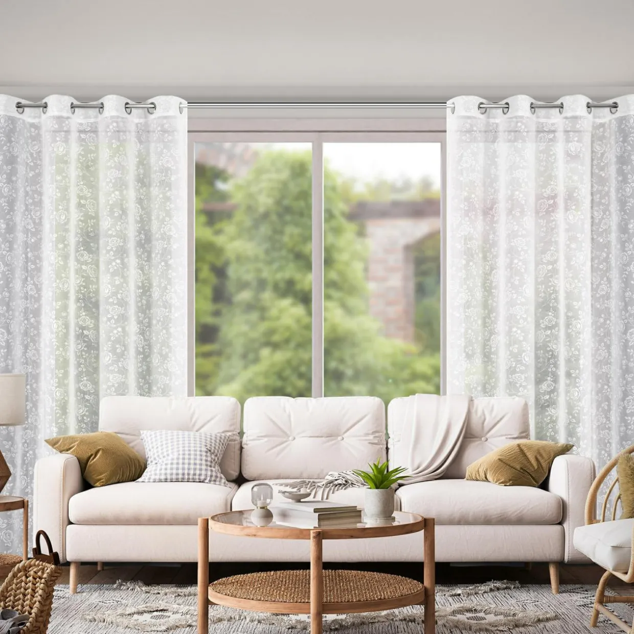 Zasłona na przelotkach biała HOLLY 140x250 cm