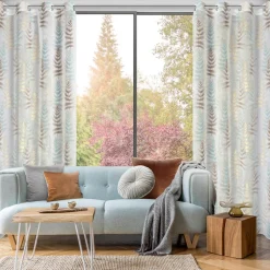 Zasłona na przelotkach biało-niebieska RUTI 140x250 cm