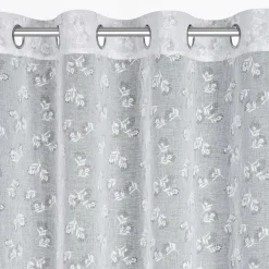 Zasłona na przelotkach biało-srebrna FELINA 140x250 cm