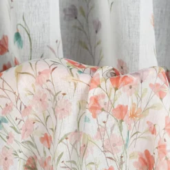 Zasłona na przelotkach biało-różowa SONIA 140x250 cm