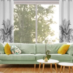 Zasłona na przelotkach czarno-biała NERINA 140x250 cm