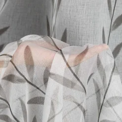 Zasłona na taśmie biało-stalowa GLORI 140x270 cm