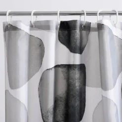 Zasłona prysznicowa czarno-biało ROSA 180x180 cm