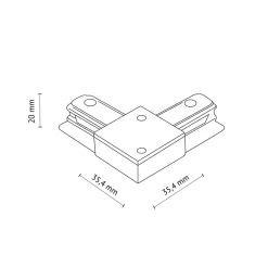 Złącze kątowe do szynoprzewodu czarne TRACER