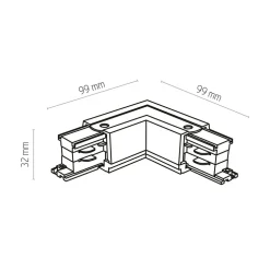Złącze kątowe typu L 3-obwodowe do szynoprzewodu czarne TRACER