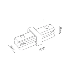 Złącze proste do szynoprzewodu czarne TRACER