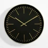 Zegar ścienny czarno-złoty 50,8 cm