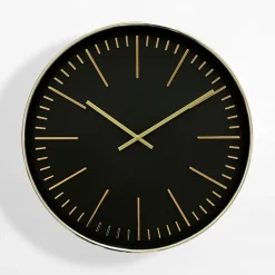 Zegar ścienny czarno-złoty 50,8 cm