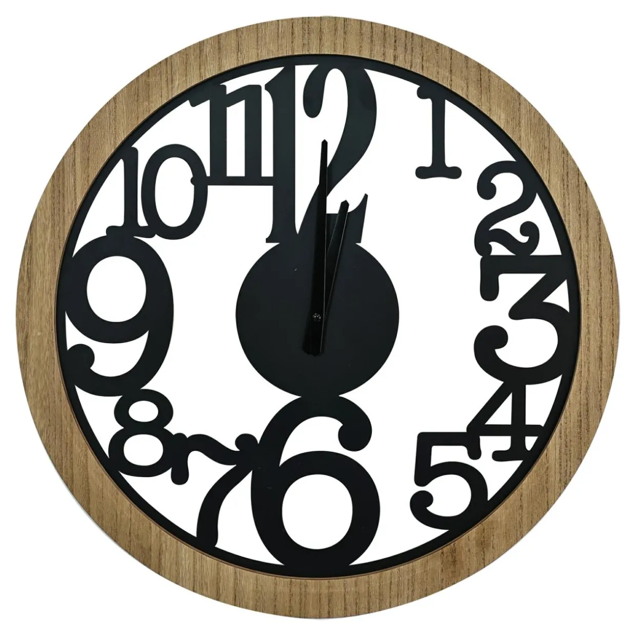 Zegar ścienny czarny NATURAL 50 cm