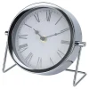 Zegar stołowy srebrny 16 cm