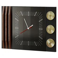 Zegar wiszący ze stacją pogody GLASS