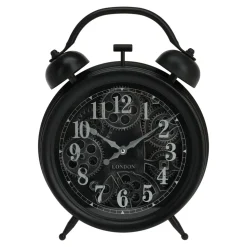 Zegar z podwójnym mechanizem czarny 29,6x38,7 cm