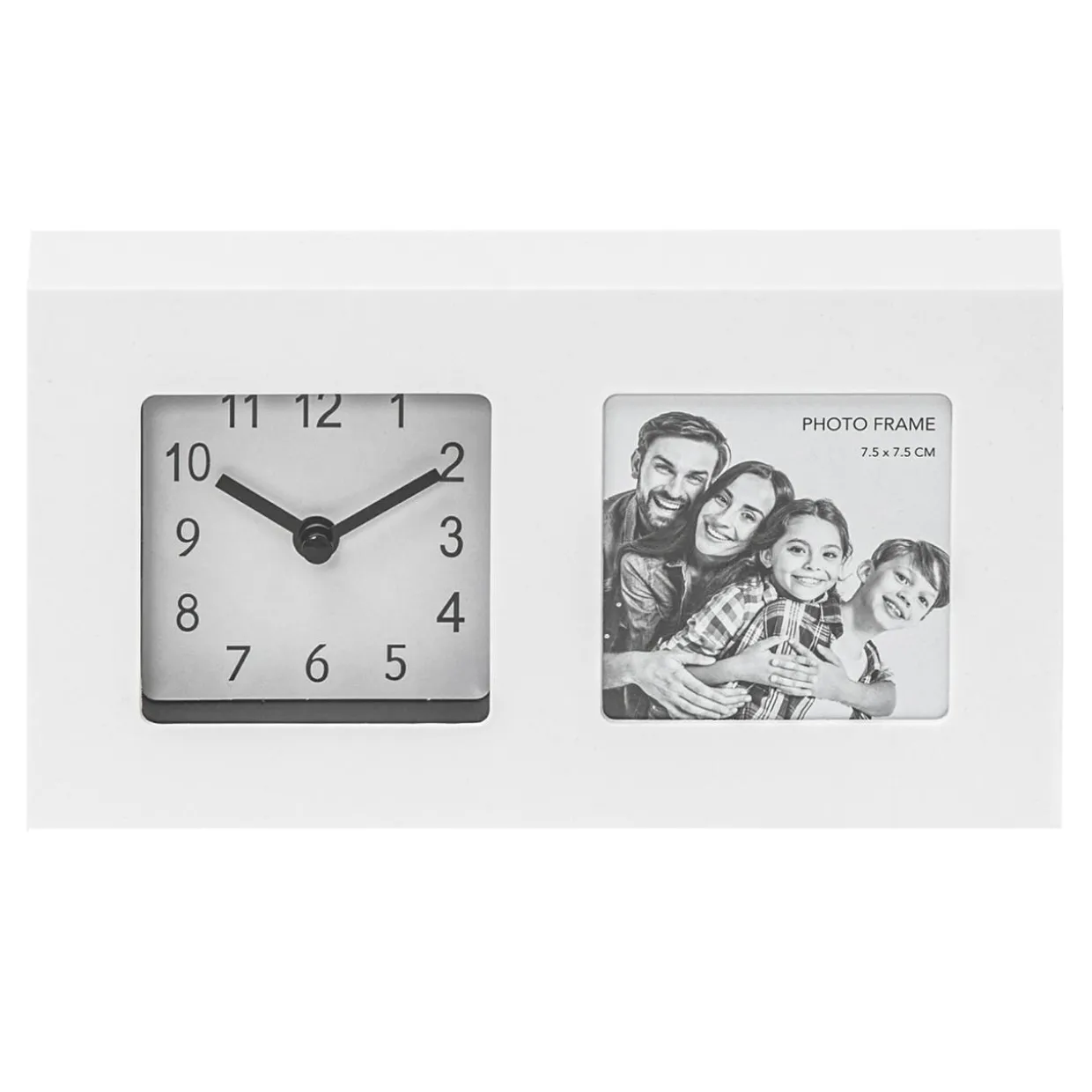 Zegar z ramką na zdjęcie biały
