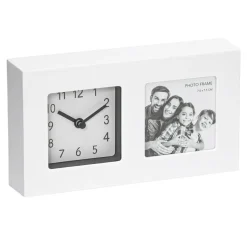 Zegar z ramką na zdjęcie biały