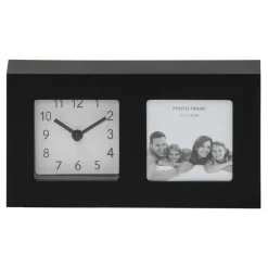Zegar z ramką na zdjęcie czarny