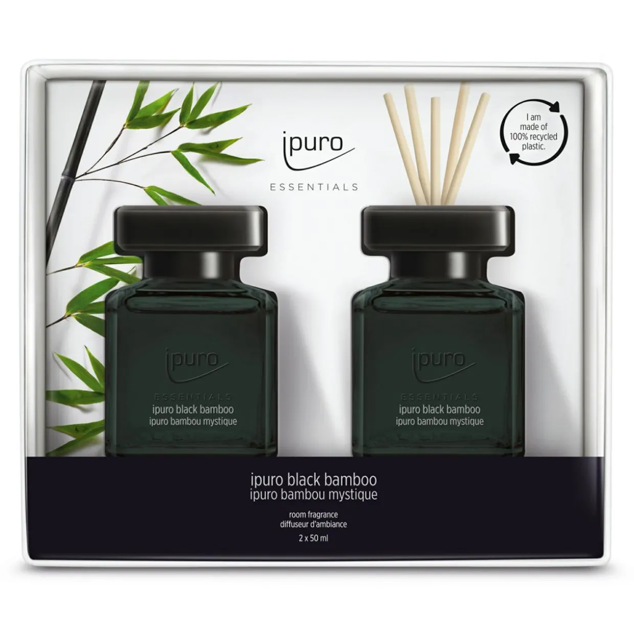 Zestaw 2 dyfuzorów zapachowych IPURO ESSENTIALS BLACK BAMBOO 2x50 ml
