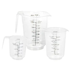 Zestaw 3 dzbanków z miarką