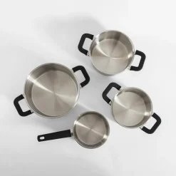 Zestaw 4 garnków ze stali nierdzewnej srebrny NERO
