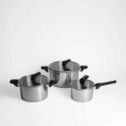Zestaw 3 garnków ze stali nierdzewnej TRESO
