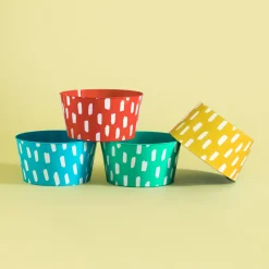 Zestaw 4 misek plastikowych czerwony 750 ml