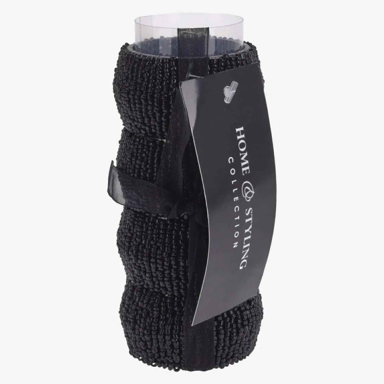 Zestaw 4 obrączek na serwetki czarne 5,5 cm