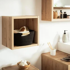 Zestaw 3 półek wiszących do łazienki dąb artisan LADAMA