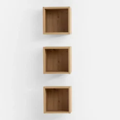 Zestaw 3 półek wiszących do łazienki dąb artisan LADAMA